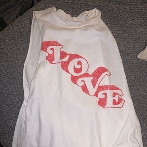 Love White Muscle Tee